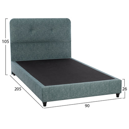 BED DOLORES HM649.27 T.NUBUCK FABRIC LIGHT GREEN 90X200