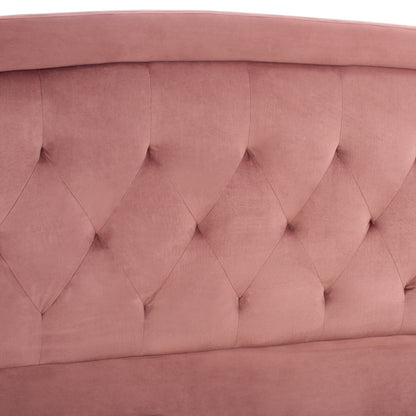 BED ODELIA VELVET DUSTY PINK WITH STORAGE HM581.02 185x212x113 cm.