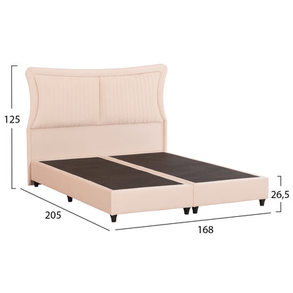 DOUBLE BED NESTOR HM715 BEIGE VELVET FOR MATTRESS 160x200cm.