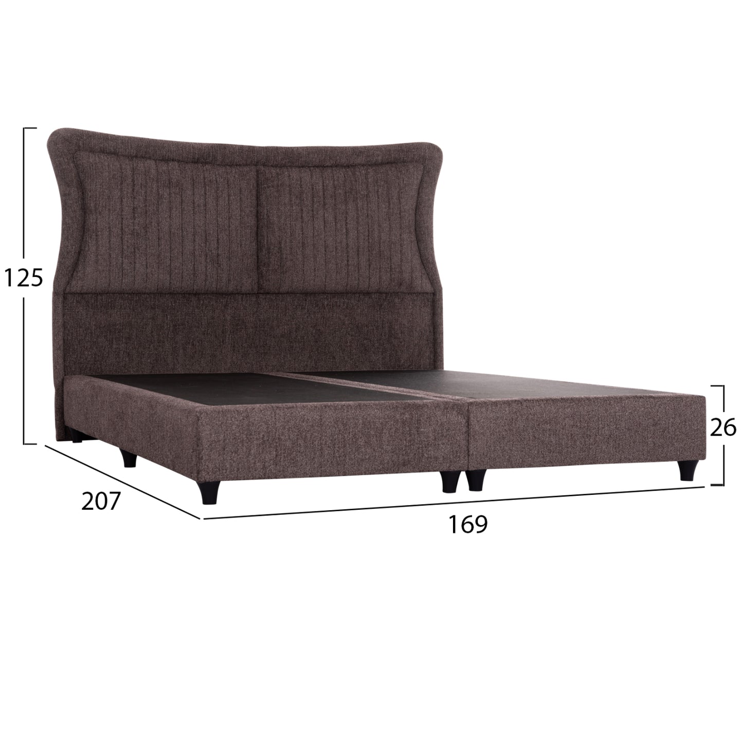 DOUBLE BED NESTOR HM715.02 BROWN TEDDY FABRIC FOR MATTRESS 160x200cm.