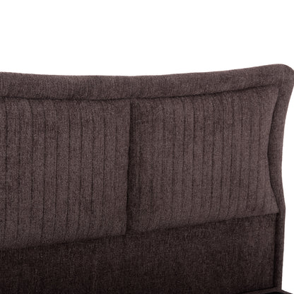 DOUBLE BED NESTOR HM715.02 BROWN TEDDY FABRIC FOR MATTRESS 160x200cm.