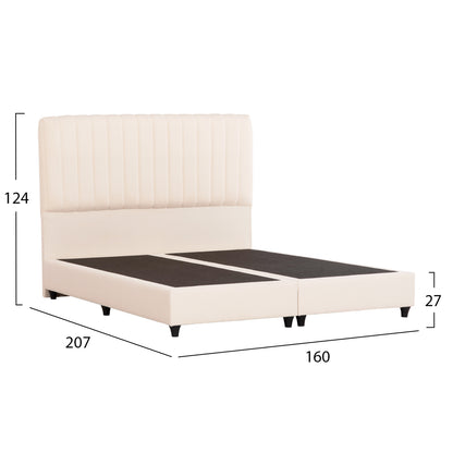 DOUBLE BED LUTHER HM717 BEIGE FABRIC FOR MATTRESS 160x200cm.