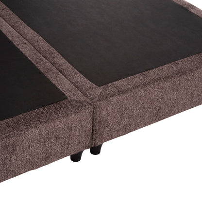 BED DOUBLE-SIZE LUTHER HM717.02 BROWN TEDDY FABRIC--FOR MATTRESS 160x200cm