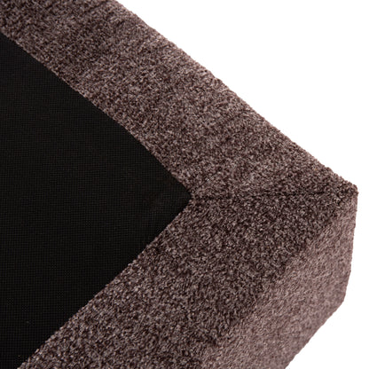 BED DOUBLE-SIZE LUTHER HM717.02 BROWN TEDDY FABRIC--FOR MATTRESS 160x200cm