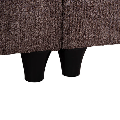 BED DOUBLE-SIZE LUTHER HM717.02 BROWN TEDDY FABRIC--FOR MATTRESS 160x200cm