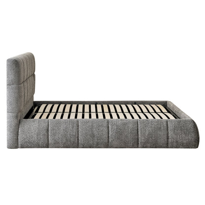 DOUBLE BED EDDY HM731.01 GREY BOUCLE & STORAGE SPACE--FOR MATTRESS 160x200cm.