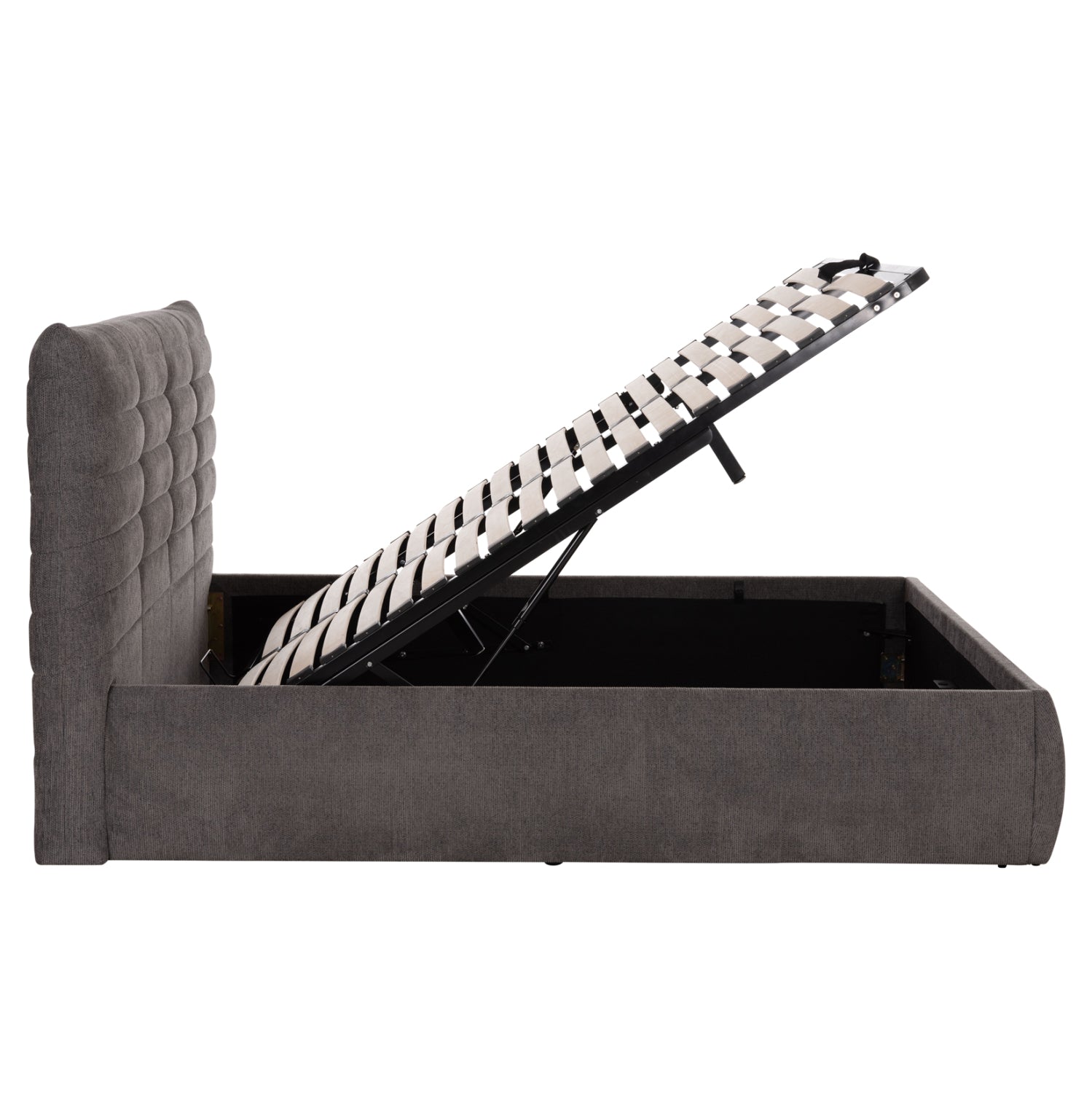 DOUBLE BED SANDRA HM732.01 GREY FABRIC & STORAGE SPACE--FOR MATTRESS 160x200cm.