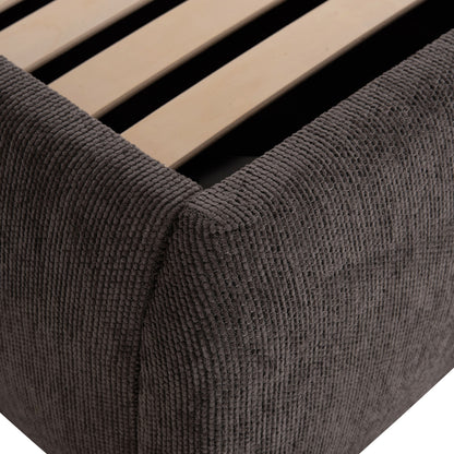DOUBLE BED SANDRA HM732.01 GREY FABRIC & STORAGE SPACE--FOR MATTRESS 160x200cm.