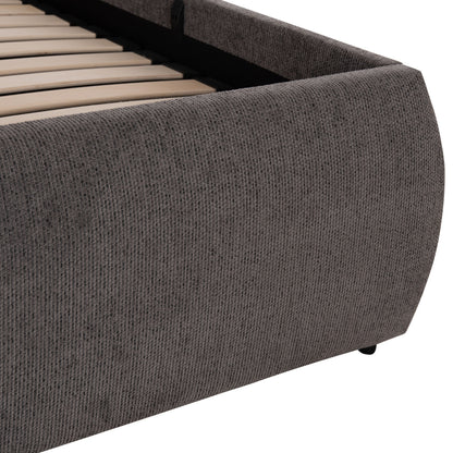 DOUBLE BED SANDRA HM732.01 GREY FABRIC & STORAGE SPACE--FOR MATTRESS 160x200cm.