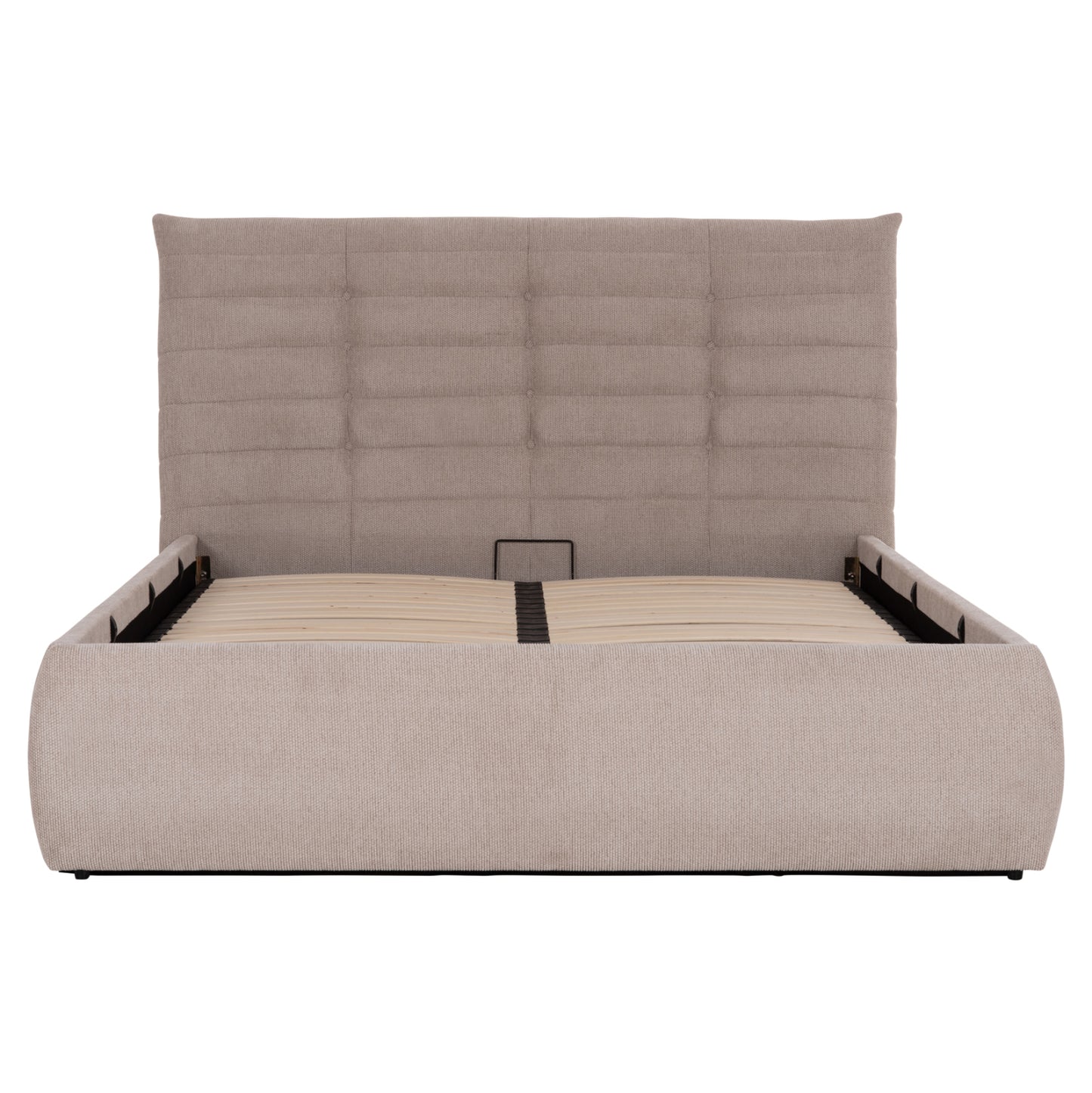 DOUBLE BED SANDRA HM732.03 BEIGE FABRIC & STORAGE SPACE--FOR MATTRESS 160x200cm.