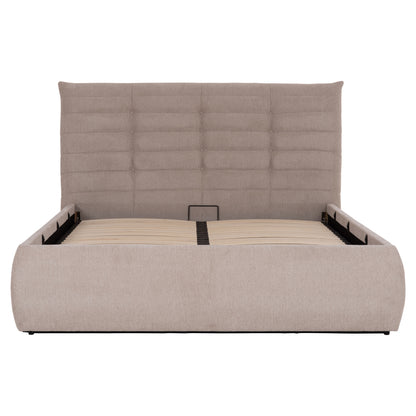 DOUBLE BED SANDRA HM732.03 BEIGE FABRIC & STORAGE SPACE--FOR MATTRESS 160x200cm.