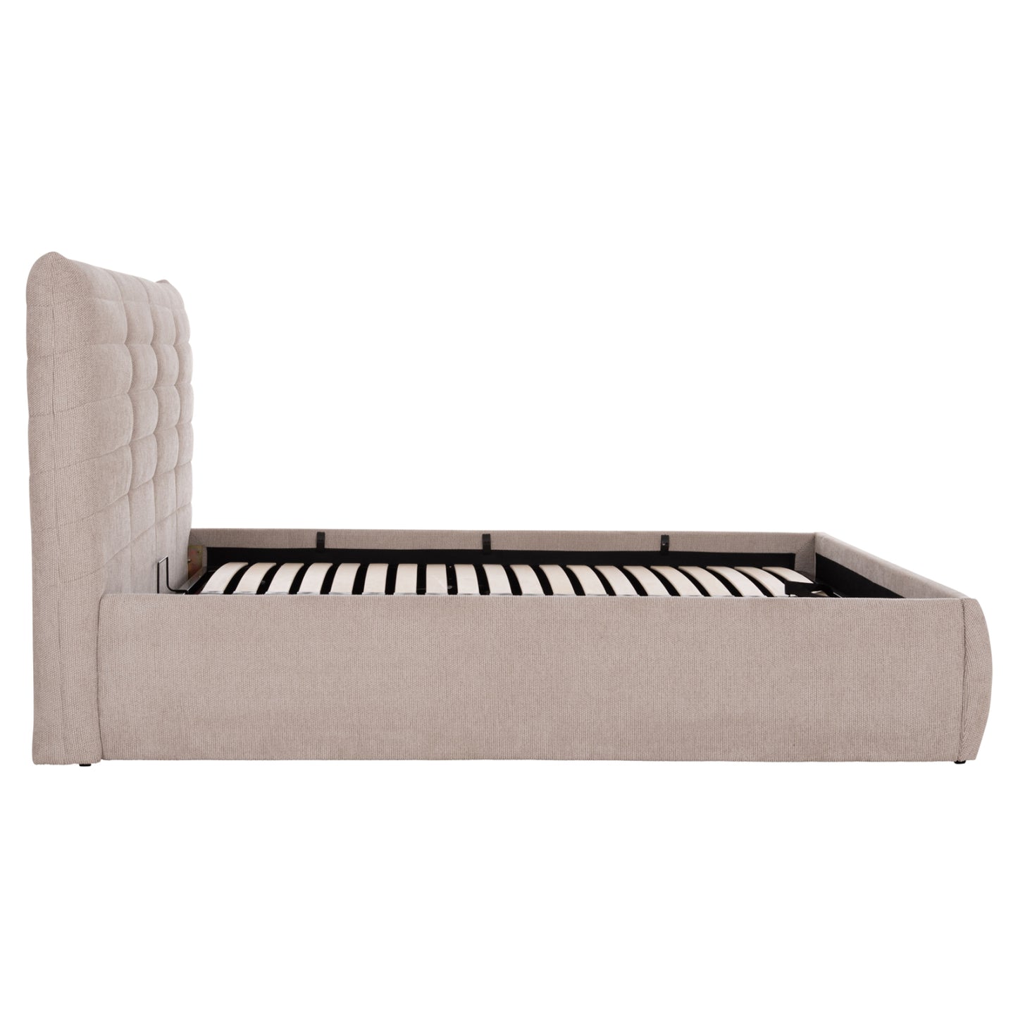 DOUBLE BED SANDRA HM732.03 BEIGE FABRIC & STORAGE SPACE--FOR MATTRESS 160x200cm.