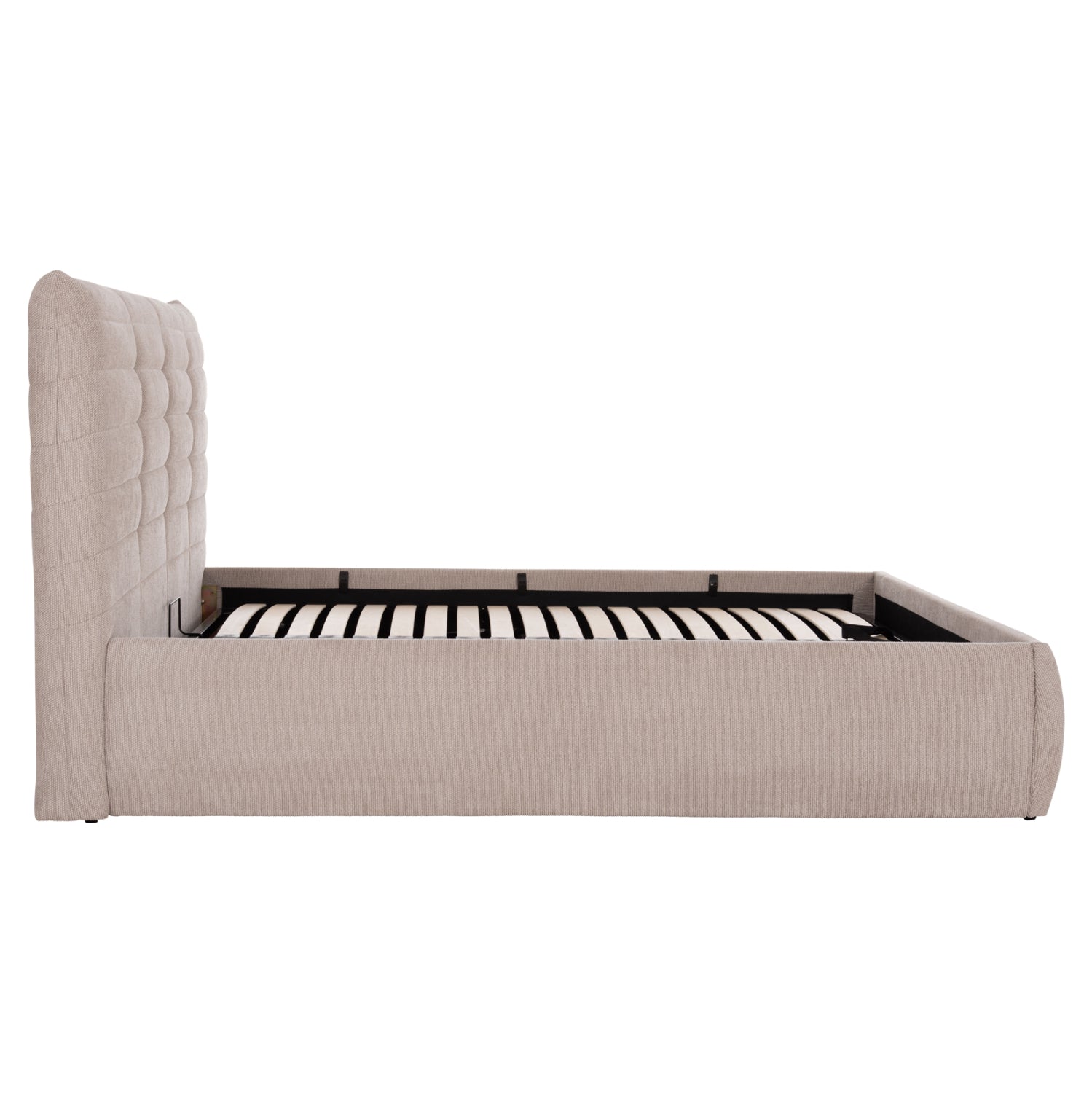 DOUBLE BED SANDRA HM732.03 BEIGE FABRIC & STORAGE SPACE--FOR MATTRESS 160x200cm.