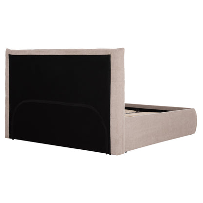 DOUBLE BED SANDRA HM732.03 BEIGE FABRIC & STORAGE SPACE--FOR MATTRESS 160x200cm.