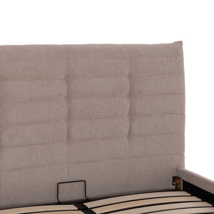 DOUBLE BED SANDRA HM732.03 BEIGE FABRIC & STORAGE SPACE--FOR MATTRESS 160x200cm.