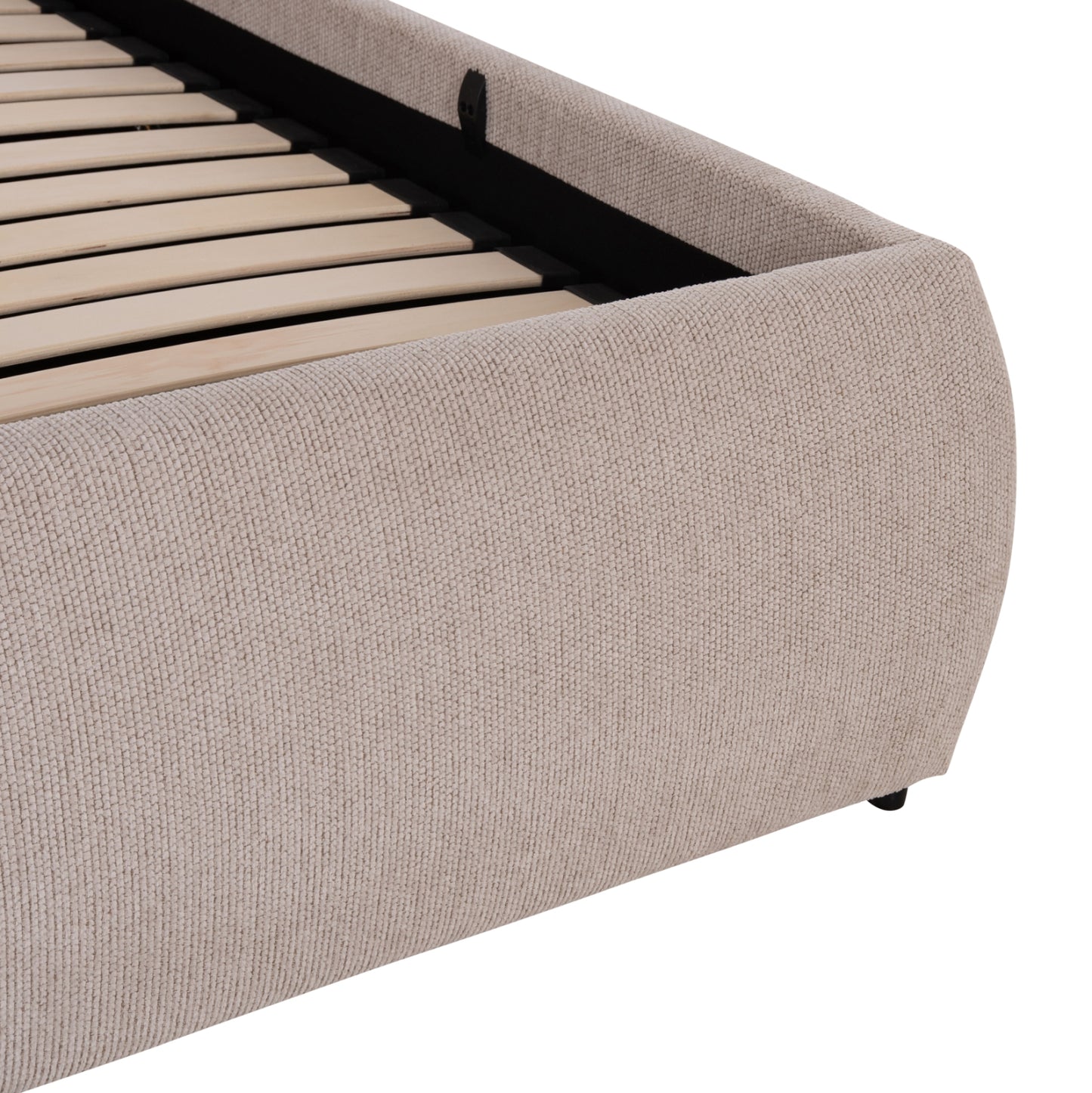 DOUBLE BED SANDRA HM732.03 BEIGE FABRIC & STORAGE SPACE--FOR MATTRESS 160x200cm.