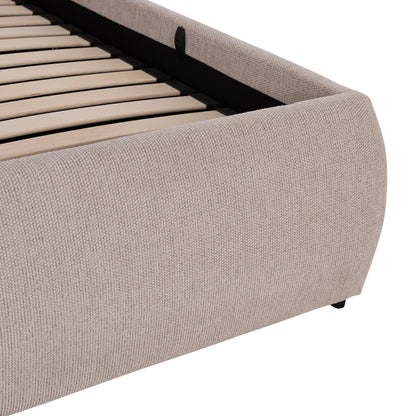 DOUBLE BED SANDRA HM732.03 BEIGE FABRIC & STORAGE SPACE--FOR MATTRESS 160x200cm.