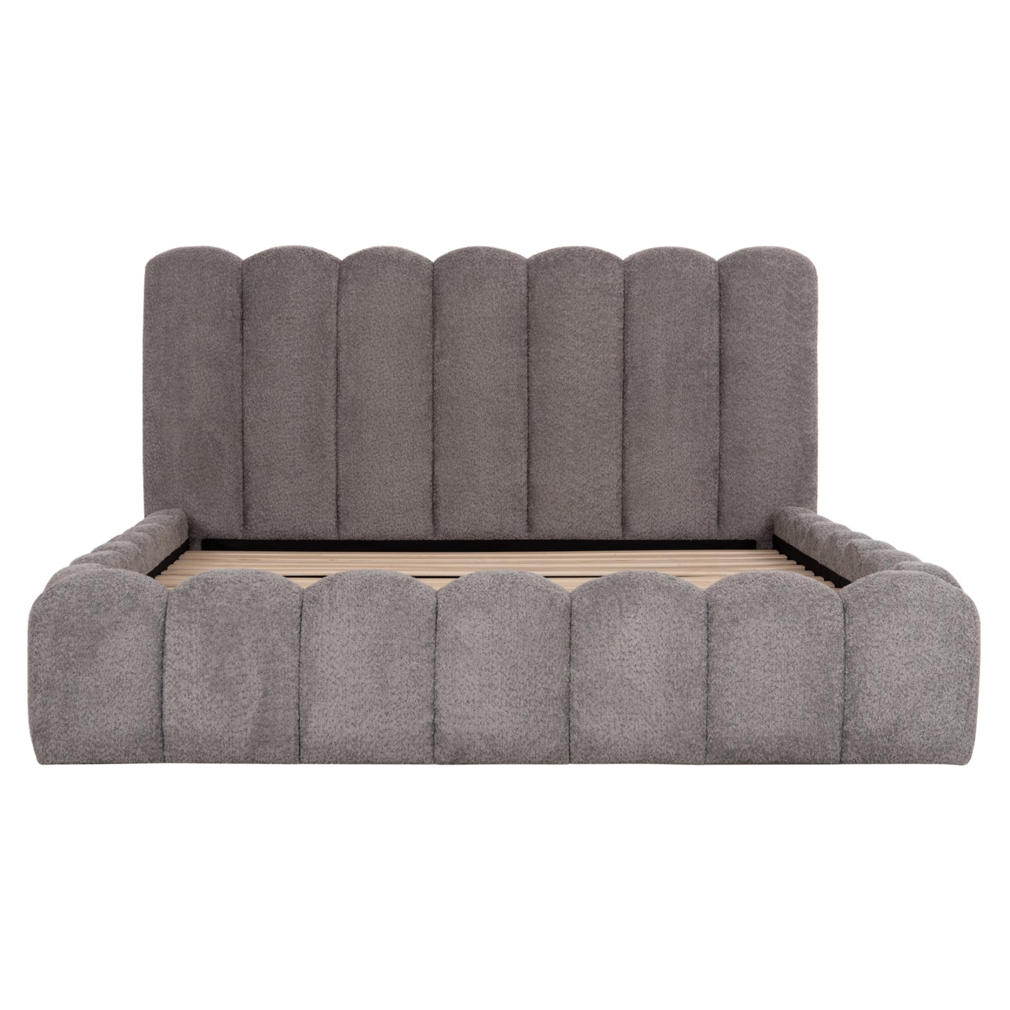 DOUBLE BED MARIUS HM759.01 GREY CHENILLE FABRIC--FOR MATTRESS 160x200cm.