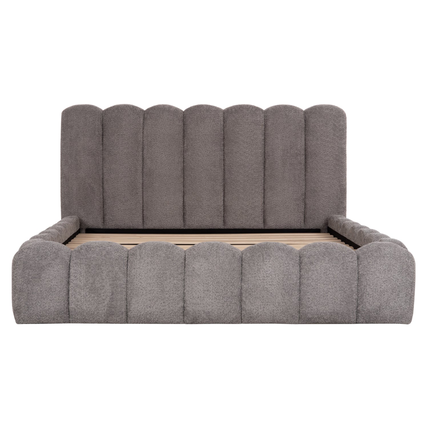 DOUBLE BED MARIUS HM759.01 GREY CHENILLE FABRIC--FOR MATTRESS 160x200cm.