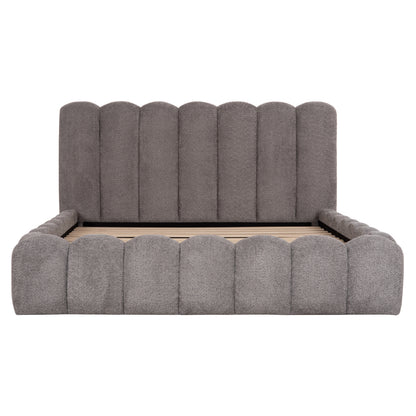 DOUBLE BED MARIUS HM759.01 GREY CHENILLE FABRIC--FOR MATTRESS 160x200cm.