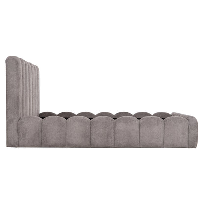 DOUBLE BED MARIUS HM759.01 GREY CHENILLE FABRIC--FOR MATTRESS 160x200cm.