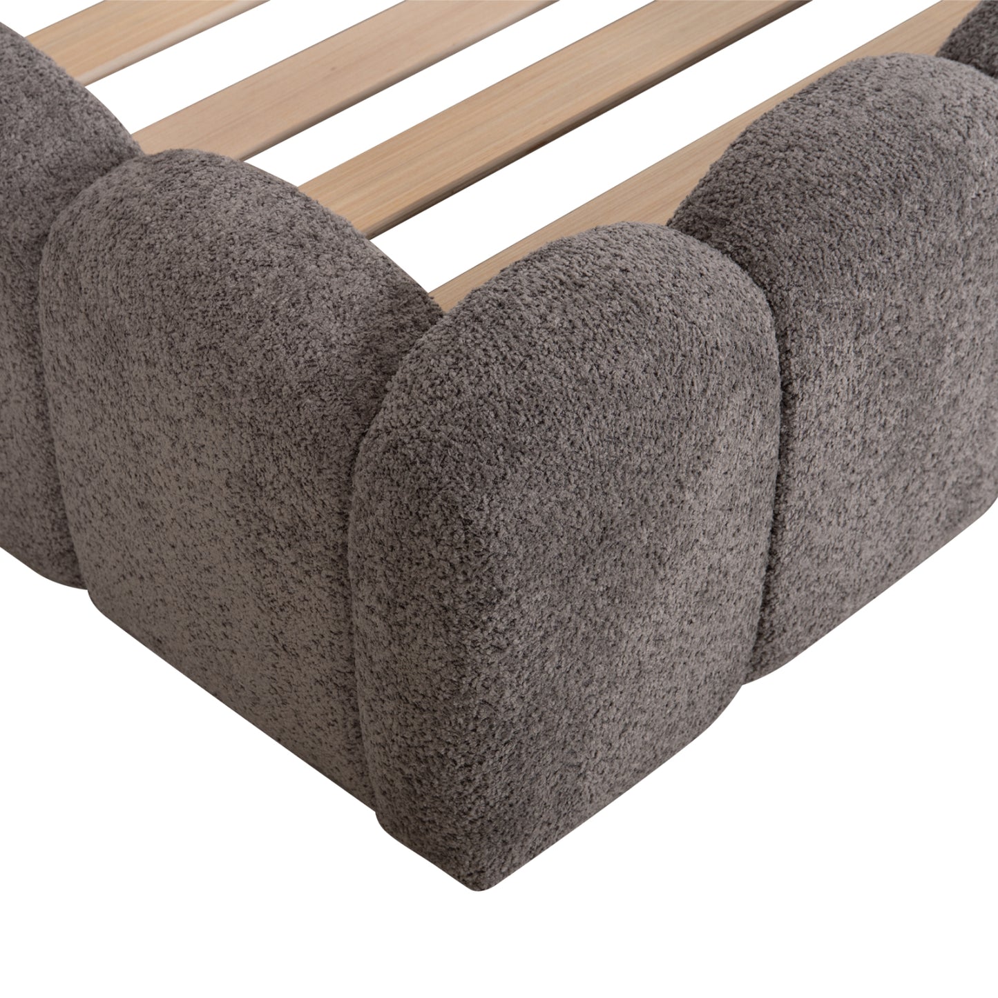 DOUBLE BED MARIUS HM759.01 GREY CHENILLE FABRIC--FOR MATTRESS 160x200cm.