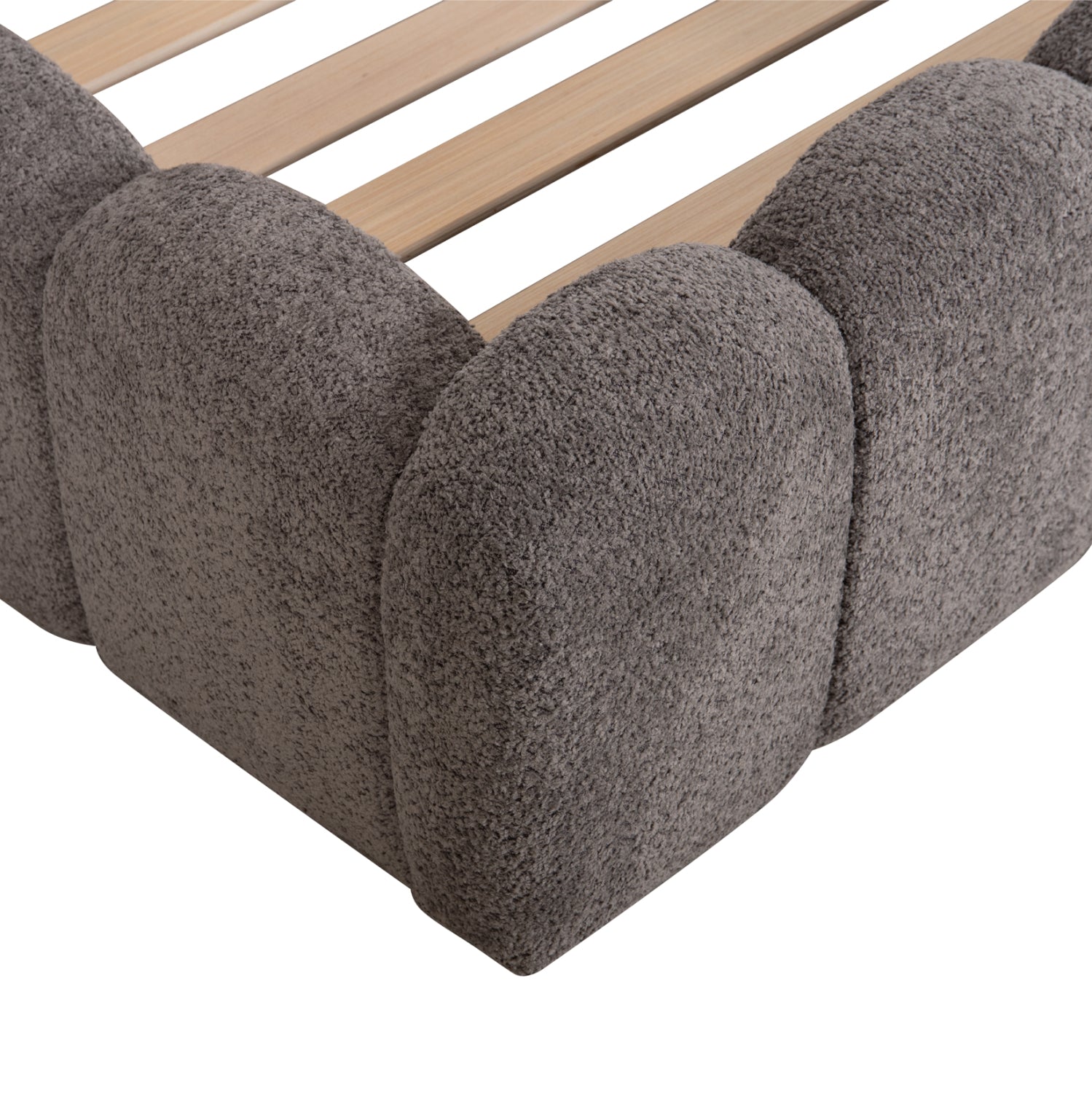 DOUBLE BED MARIUS HM759.01 GREY CHENILLE FABRIC--FOR MATTRESS 160x200cm.
