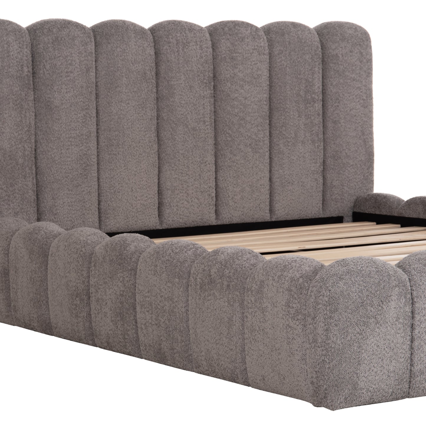DOUBLE BED MARIUS HM759.01 GREY CHENILLE FABRIC--FOR MATTRESS 160x200cm.