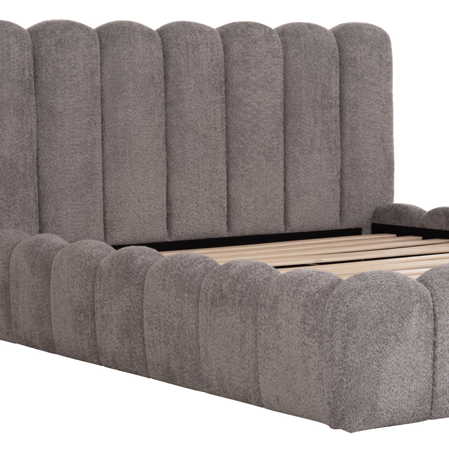 DOUBLE BED MARIUS HM759.01 GREY CHENILLE FABRIC--FOR MATTRESS 160x200cm.