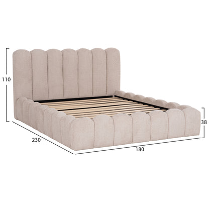 DOUBLE BED MARIUS HM759.03 BEIGE CHENILLE FABRIC--FOR MATTRESS 160x200cm.