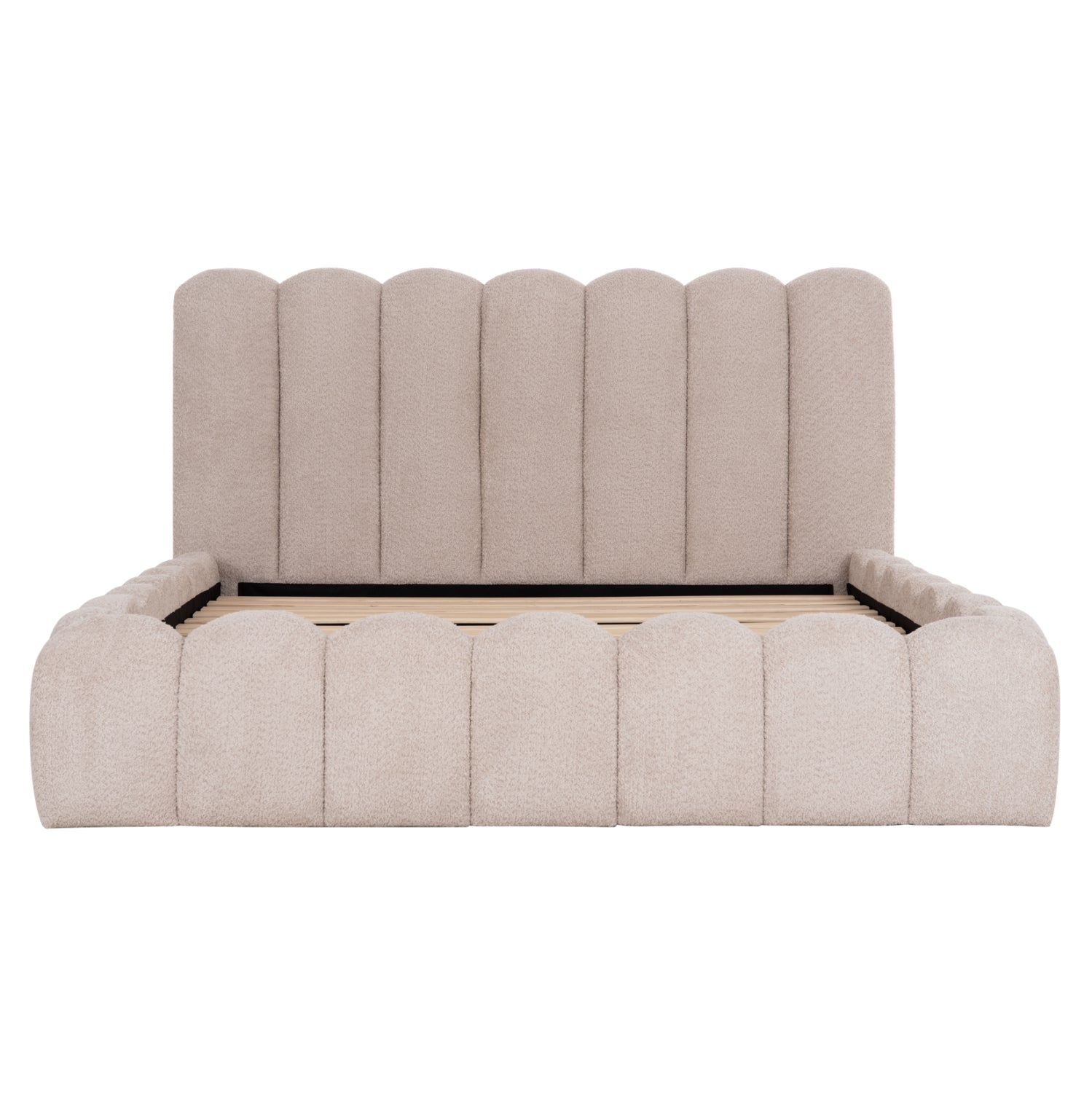 DOUBLE BED MARIUS HM759.03 BEIGE CHENILLE FABRIC--FOR MATTRESS 160x200cm.