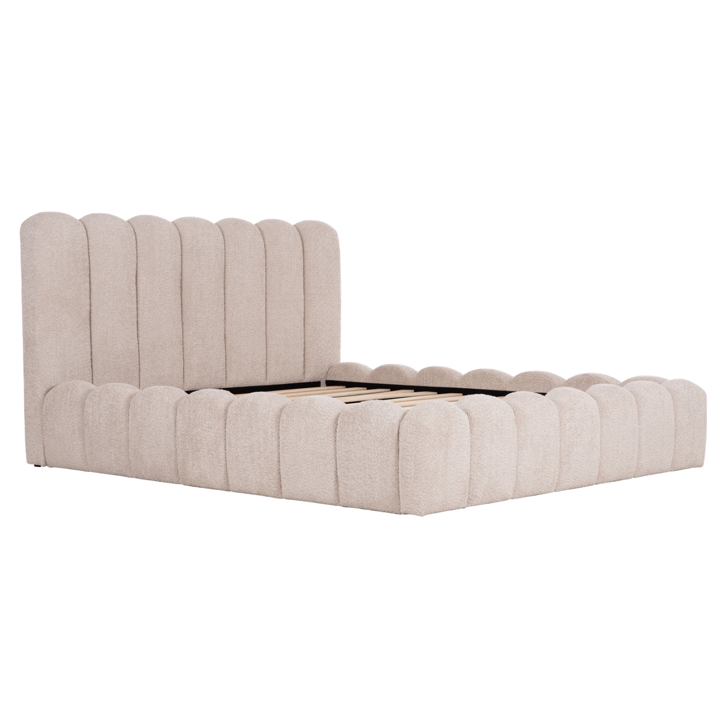 DOUBLE BED MARIUS HM759.03 BEIGE CHENILLE FABRIC--FOR MATTRESS 160x200cm.