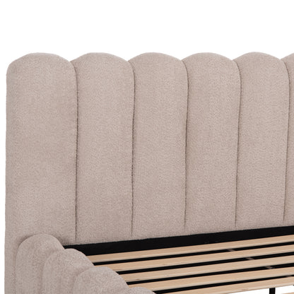 DOUBLE BED MARIUS HM759.03 BEIGE CHENILLE FABRIC--FOR MATTRESS 160x200cm.