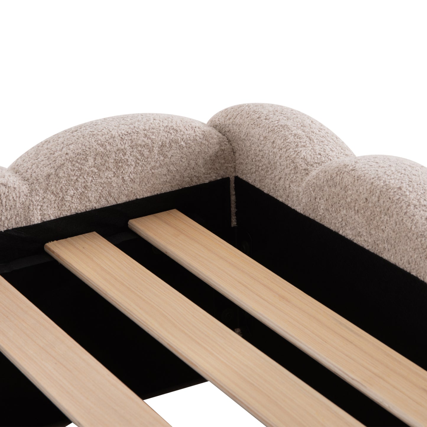 DOUBLE BED MARIUS HM759.03 BEIGE CHENILLE FABRIC--FOR MATTRESS 160x200cm.