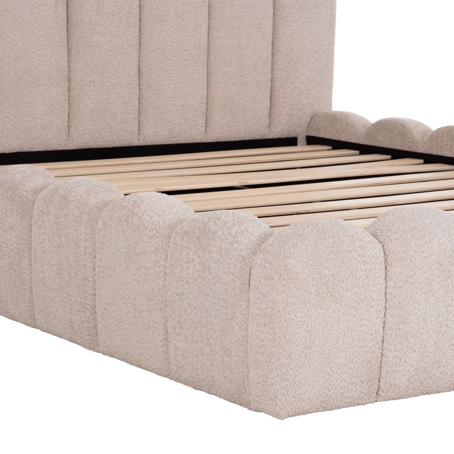 DOUBLE BED MARIUS HM759.03 BEIGE CHENILLE FABRIC--FOR MATTRESS 160x200cm.