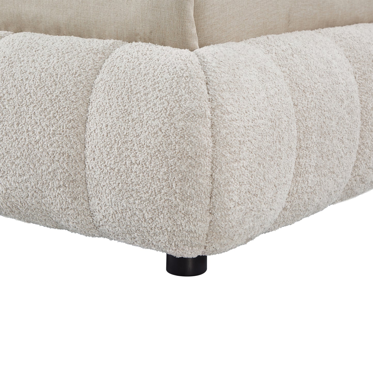 DOUBLE BED WITH STORAGE SPACE MOLEN HM730.03 BEIGE BOUCLE FABRIC--MATTRESS 160x200cm.