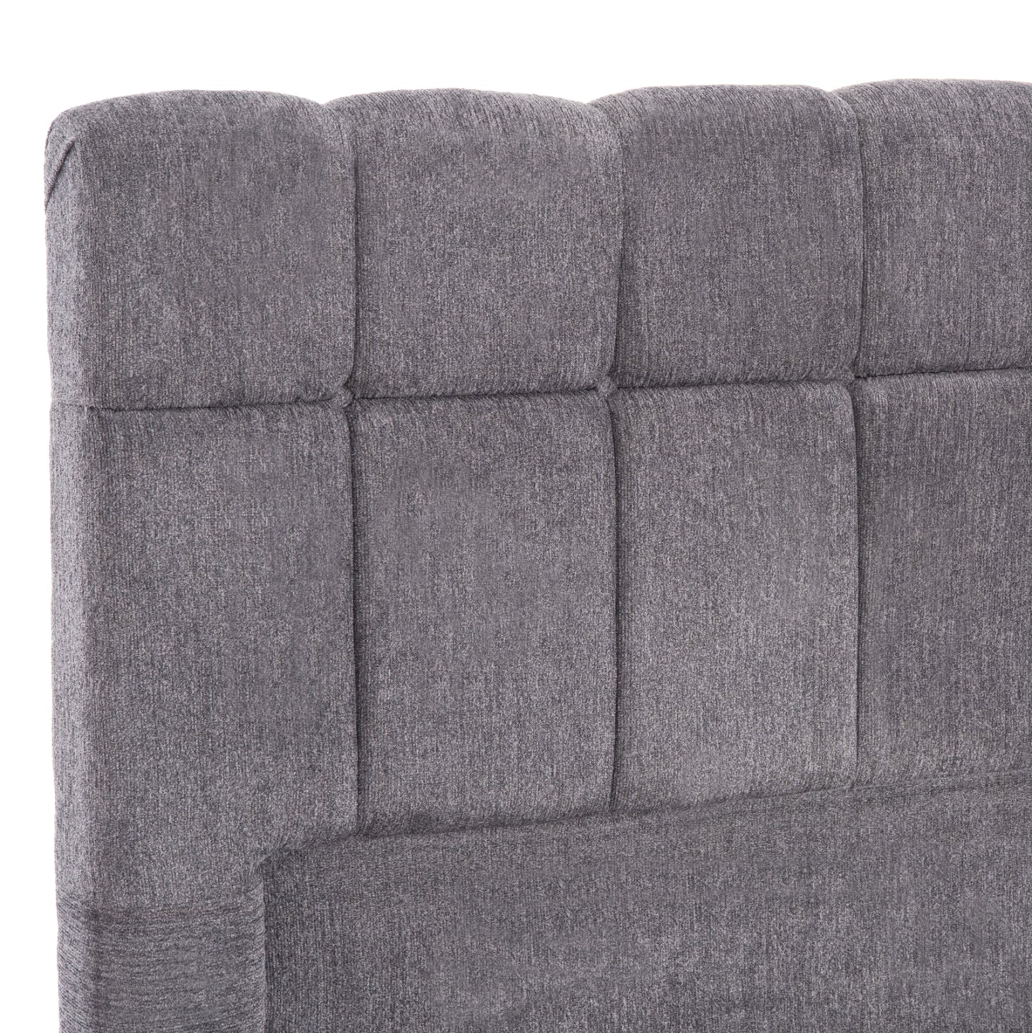 DOUBLE BED WITH MATTRESS & STORAGE SPACE RAMON HM21168 GREY BOUCLE FABRIC--FOR 160x200cm.