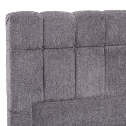 DOUBLE BED WITH MATTRESS & STORAGE SPACE RAMON HM21168 GREY BOUCLE FABRIC--FOR 160x200cm.