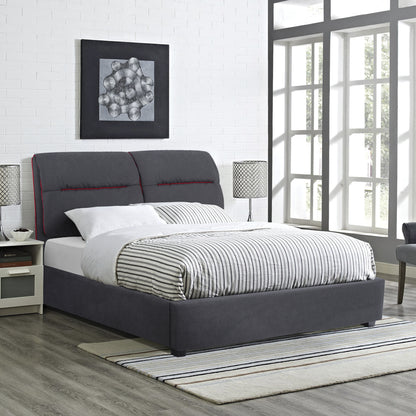 DOUBLE BED WITH MATTRESS KENDRA HM10762 GREY FABRIC--FOR MATTRESS 150x200cm.