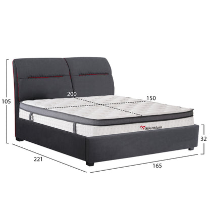 DOUBLE BED WITH MATTRESS KENDRA HM10804 GREY FABRIC--FOR MATTRESS 150x200cm.