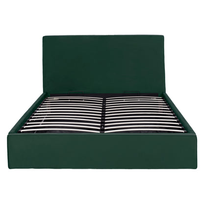 DOUBLE BED WITH MATTRESS ALLIE HM10768.03 CYPRESS GREEN VELVET-WITH STORAGE SPACE--FOR 160x200cm.