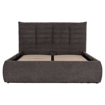 DOUBLE BED WITH MATTRESS SANDRA HM10770 GREY FABRIC--STORAGE SPACE--FOR MATTRESS 160x200cm