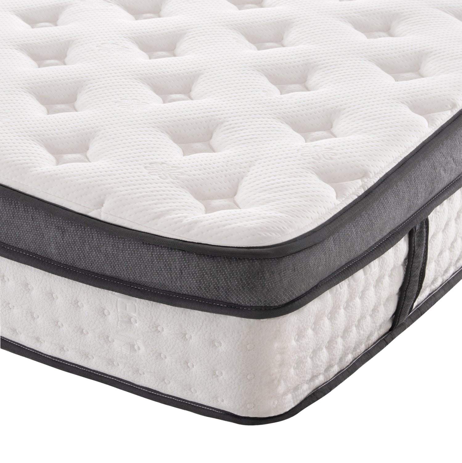 DOUBLE BED WITH MATTRESS HARRY HM10808.01 MELAMINE IN NATURAL WOOD COLOR & BLACK--FOR 160x200cm
