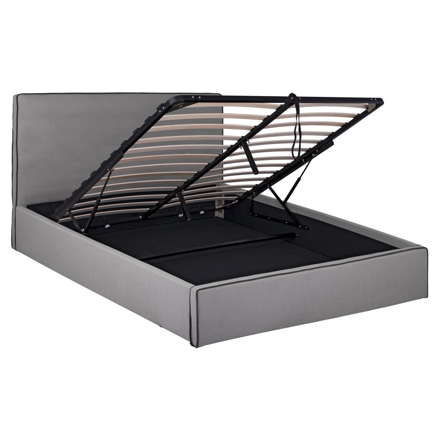 DOUBLE BED WITH MATTRESS ALLIE HM21273.01 GREY FABRIC WITH STORAGE SPACE--FOR 160x200cm.