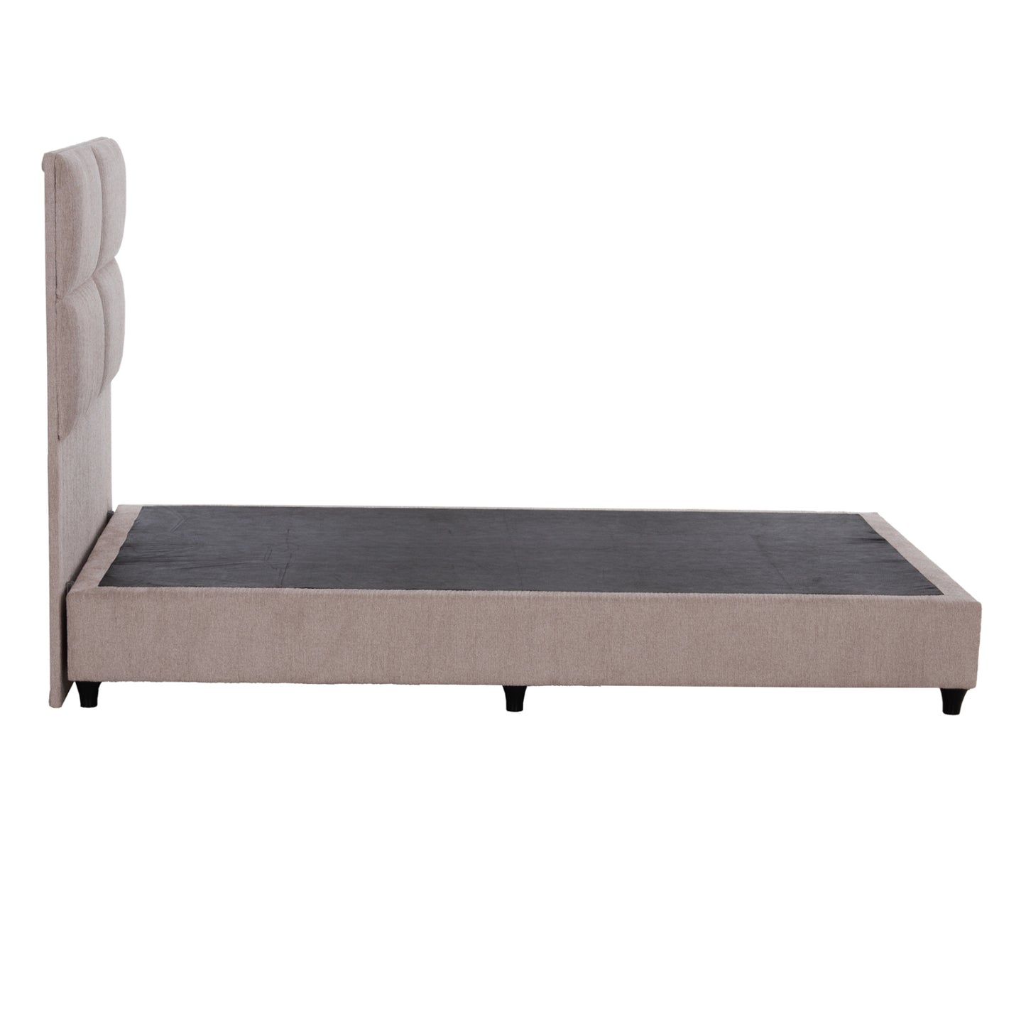 BED SEMI-DOUBLE WITH BEIGE FABRIC MILO HM646.32 FOR MATTRESS 120x200cm.