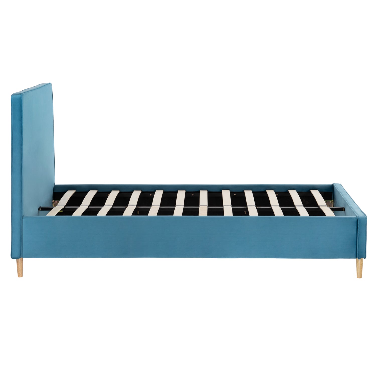 SEMI-DOUBLE BED WITH MATTRESS MAYLIN HM10758.02 TURQUOISE VELVET--MATTRESS 120X200cm