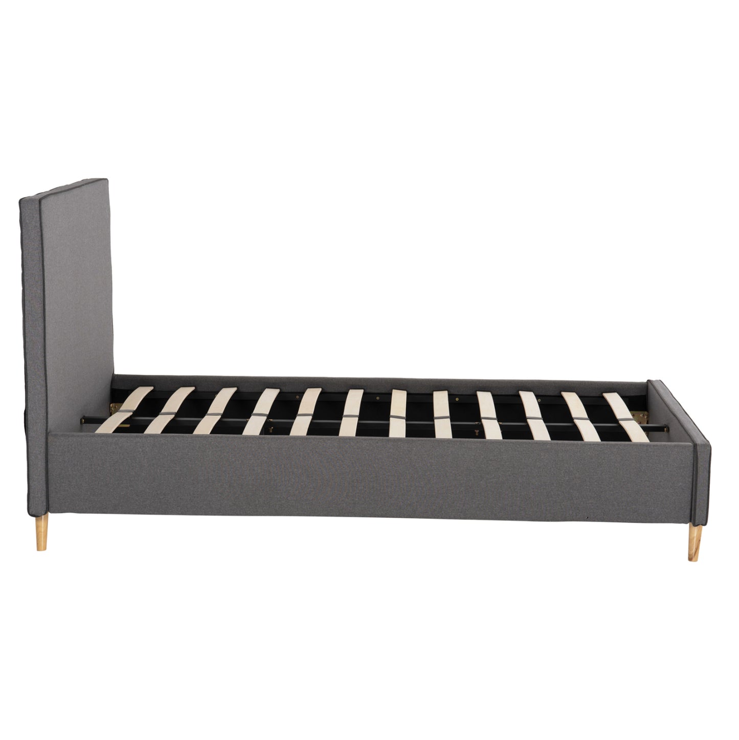 SEMI-DOUBLE BED WITH MATTRESS MAYLIN HM10758.03 GREY FABRIC--MATTRESS 120X200cm