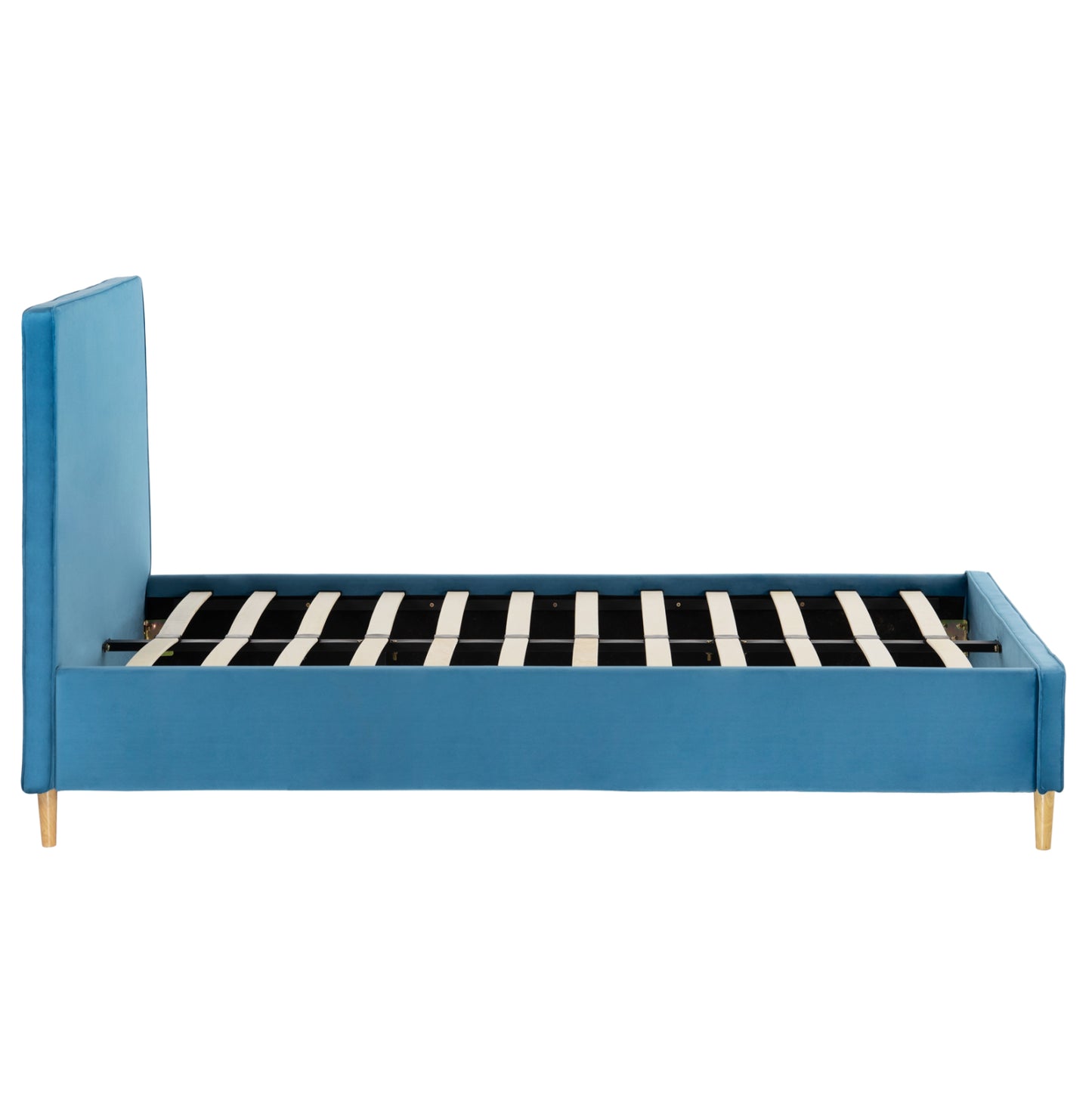 SEMI-DOUBLE BED WITH MATTRESS MAYLIN HM10802.01 TURQUOISE VELVET--MATTRESS 120X200cm