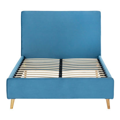 SEMI-DOUBLE BED WITH MATTRESS MAYLIN HM10802.01 TURQUOISE VELVET--MATTRESS 120X200cm