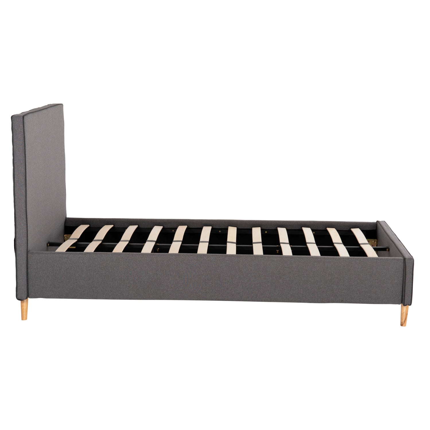 SEMI-DOUBLE BED WITH MATTRESS MAYLIN HM10802.02 GREY FABRIC--MATTRESS 120X200cm